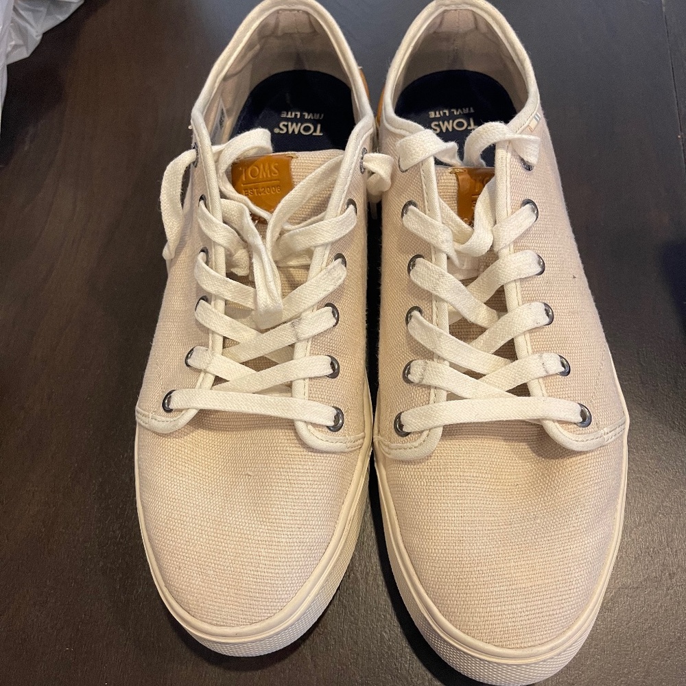 Toms Shoes Mens Travel Lite Low Casual Canvas Lace Up 10013211